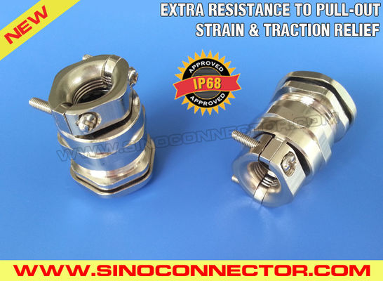 Waterproof IP68 Metal Cable Gland PG7~PG48 / M12~M64 with Strain Reliever (Clamping Device)