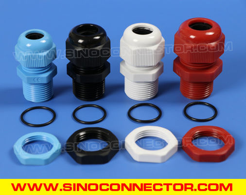Blue Plastic M20 Cable Gland, IP68 Waterproof Adjustable 6-12mm Cord Gland Cable Fitting for Lighting Fixture