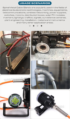 IP68 Rated Spiral Metallic (Brass / Copper) Cable Gland with Flexible Kink & Twist Protection