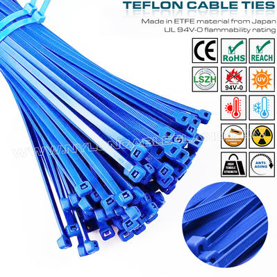 بست کمربندی آبی ETFE 3.6x200mm، بست کمربندی تفلونی ضد حریق 94V-0، بست کمربندی تفزل مقاوم در برابر حرارت برای محیط های خشن