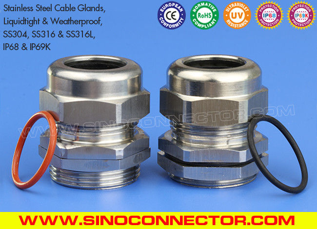 SS304، SS316 و SS316L غده کابل فولادی ضد زنگ PG9، کانکتور گلند کانکتور کابل PG ضد آب IP68 برای سیم های 4-8 میلی متری